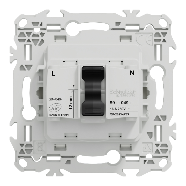 Schneider Electric - Odace 2025 - Prise 2P+T rénovation à puits - blanc craie - Réf : S920049